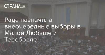 Рада назначила внеочередные выборы в Малой Любаше и Теребовле