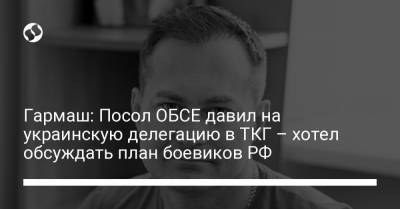Гармаш: Посол ОБСЕ давил на украинскую делегацию в ТКГ – хотел обсуждать план боевиков РФ