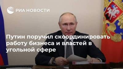 Путин поручил скоординировать работу бизнеса и властей в угольной сфере