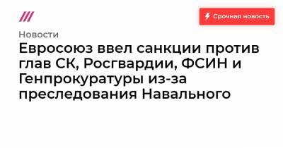 Евросоюз ввел санкции против глав СК, Росгвардии, ФСИН и Генпрокуратуры из-за преследования Навального