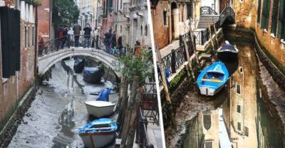 Катастрофа в Италии: вслед за туристами каналы Венеции покинула вода. ВИДЕО