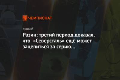 Разин: третий период доказал, что «Северсталь» ещё может зацепиться за серию с «Динамо»