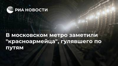 В московском метро заметили "красноармейца", гулявшего по путям