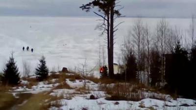 Рыбаков со льдины в Финском заливе удалось вытащить