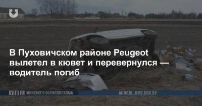 В Пуховичском районе Peugeot вылетел в кювет и перевернулся — водитель погиб