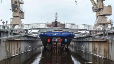 Судно для ВМФ "Всеволод Бобров" вышло на испытания в Балтийское море