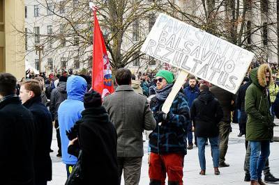 В Вильнюсе прошла акция протеста против карантина