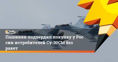 Пашинян подвердил покупку уРоссии истребителей Сy-30СМ без ракет