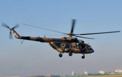 В Сети опубликовали момент крушения афганского военного вертолета (ВИДЕО)