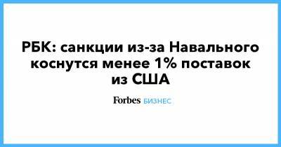РБК: санкции из-за Навального коснутся менее 1% поставок из США