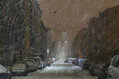 Понедельник начинается в Петербурге с сильного ветра и мокрого снега