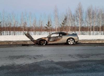 В Радищевском районе сгорела иномарка из Саратова
