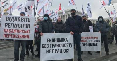 В центре Киева сотни человек устроили протест против локдауна (видео)