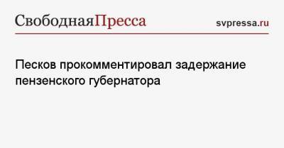 Песков прокомментировал задержание пензенского губернатора