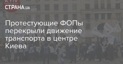 Протестующие ФОПы перекрыли движение транспорта в центре Киева
