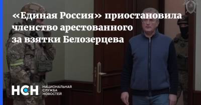 «Единая Россия» приостановила членство арестованного за взятки Белозерцева