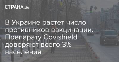 В Украине растет число противников вакцинации. Препарату Covishield доверяют всего 3% населения