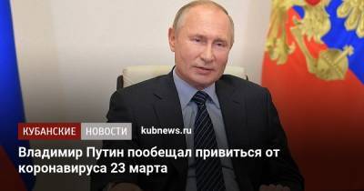 Владимир Путин пообещал привиться от коронавируса 23 марта