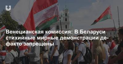 Венецианская комиссия: В Беларуси стихийные мирные демонстрации де-факто запрещены