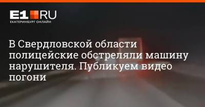 В Свердловской области полицейские обстреляли машину нарушителя. Публикуем видео погони