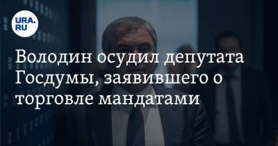 Володин осудил депутата Госдумы, заявившего о торговле мандатами