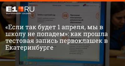 «Если так будет 1 апреля, мы в школу не попадем»: как прошла тестовая запись первоклашек в Екатеринбурге