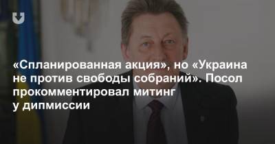 «Спланированная акция», но «Украина не против свободы собраний». Посол прокомментировал митинг у дипмиссии