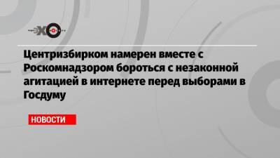Центризбирком намерен вместе с Роскомнадзором бороться с незаконной агитацией в интернете перед выборами в Госдуму