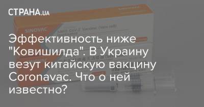 Эффективность ниже "Ковишилда". В Украину везут китайскую вакцину Coronavac. Что о ней известно?