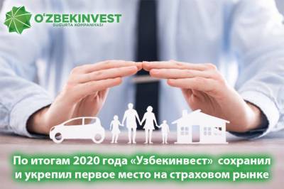 «Узбекинвест» по итогам 2020 года сохранил первое место на страховом рынке Узбекистана