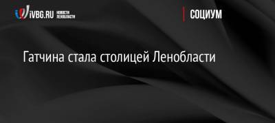 Гатчина стала столицей Ленобласти - ivbg.ru - Ленинградская обл. - Гатчина