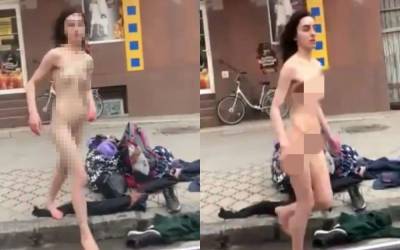"Миллионерам можно все": в Мукачево голая девушка легла на дорогу – видео 18+