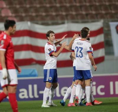 Сборная Мальты терпит поражение от России 1:3