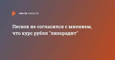 Песков не согласился с мнением, что курс рубля "лихорадит"