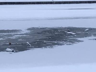 На Ладожском озере под лед ушла машина с рыбаками