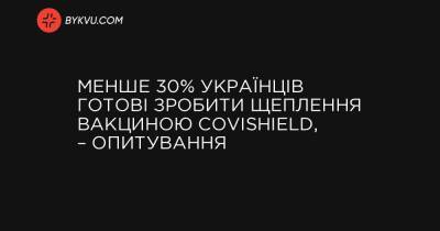 Менше 30% українців готові зробити щеплення вакциною Covishield, – опитування