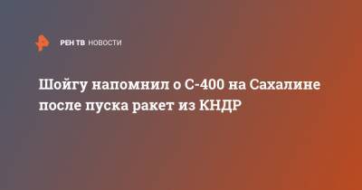 Сергей Шойгу - Шойгу напомнил о С-400 на Сахалине после пуска ракет из КНДР - ren.tv - КНДР