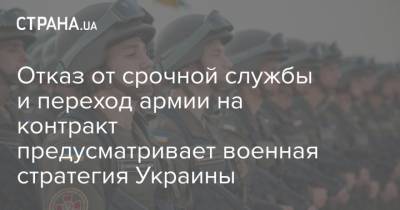 Отказ от срочной службы и переход армии на контракт предусматривает военная стратегия Украины