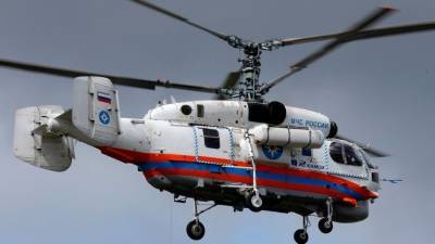 Видео с места падения вертолета МЧС под Калининградом