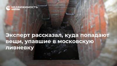 Эксперт рассказал, куда попадают вещи, упавшие в московскую ливневку