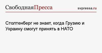 Столтенберг не знает, когда Грузию и Украину смогут принять в НАТО