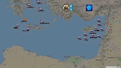 Показаны группировки флотов России и НАТО в Восточном Средиземноморье