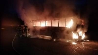 Названа причина возгорания автобуса с пассажирами в Кирове