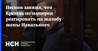 Песков заявил, что Кремль не намерен реагировать на жалобу жены Навального