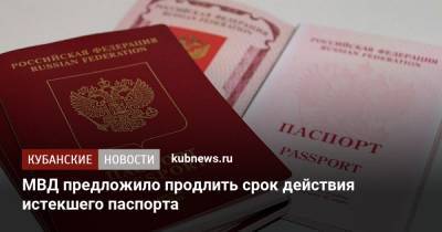 МВД предложило продлить срок действия истекшего паспорта