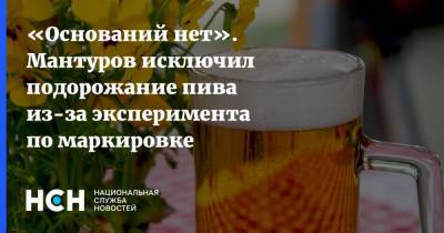 «Оснований нет». Мантуров исключил подорожание пива из-за эксперимента по маркировке