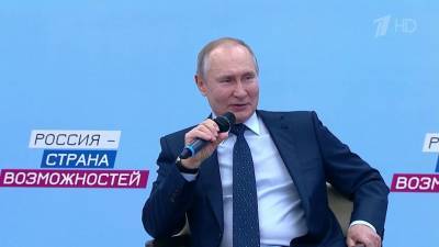 С участниками конкурсов платформы «Россия — страна возможностей» говорил Владимир Путин