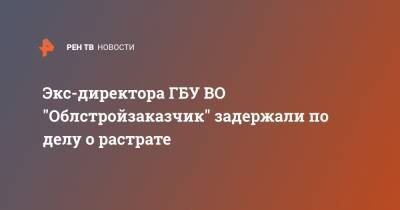 Экс-директора ГБУ ВО "Облстройзаказчик" задержали по делу о растрате