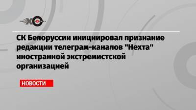 СК Белоруссии инициировал признание редакции телеграм-каналов «Нехта» иностранной экстремистской организацией