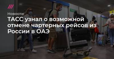 ТАСС узнал о возможной отмене чартерных рейсов из России в ОАЭ